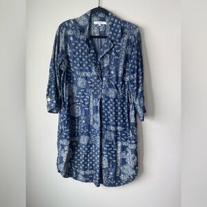 Blue Paisley Boho Dress